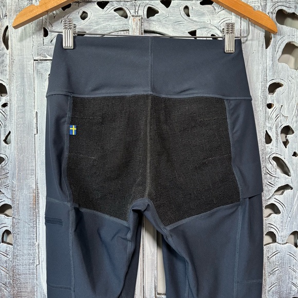 NEW Fjallraven Trekking Tights Camping Hiking Leggings Navy/ Black Size S - Picture 10 of 14
